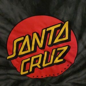 Santa Cruz green tie dye tshirt